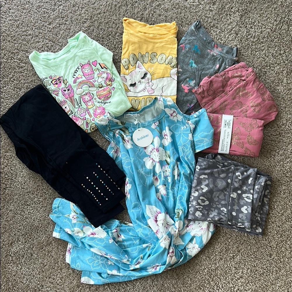 Eddie Bauer & Children’s Place Lot Graphic Tees Leggings & Summer Dress (52)